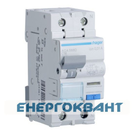 Диференціальний автомат Hager ACA566D 1P + N 10кА C-16A 10мА тип A