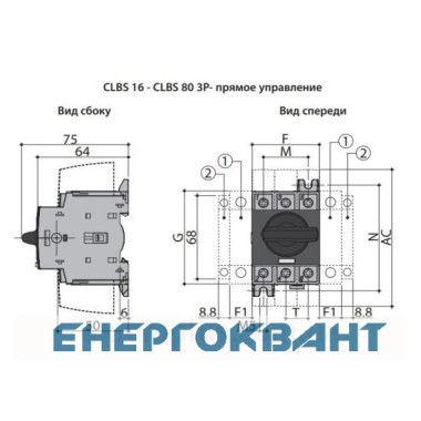 Вимикач навантаження ETI 004661404 CLBS 80 3P 80A «1-0» (без рукоятки)