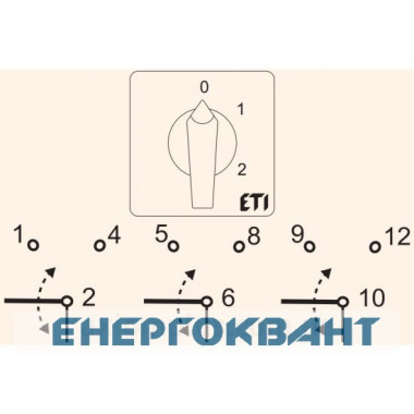 Кулачковий перемикач ETI 004773049 CS 16 135 U (3p «0-1-2» 16A)