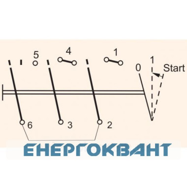 Кулачковий перемикач ETI 004773128 CS 25 15 U ( «0-1-Start» 25A)