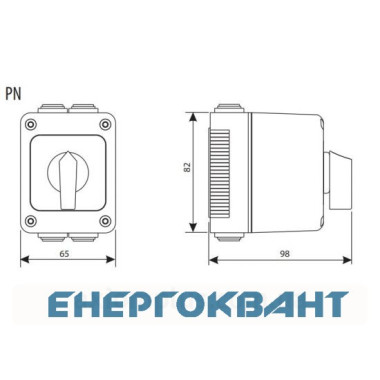 Кулачковий перемикач в корпусі ETI 004773213 CS 25 135 PN (3p «0-1-2» IP65 25A)