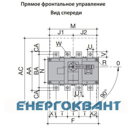 Вимикач навантаження ETI 004661464 LBS 4P 630 ( «1-0» 630А)