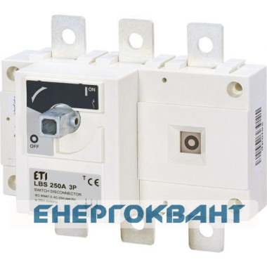 Вимикач навантаження ETI 004661451 LBS 3P 250 ( «1-0» 250А) Вимикач навантаження ETI 004661451 LBS 3P 250 ( «1-0» 250А)