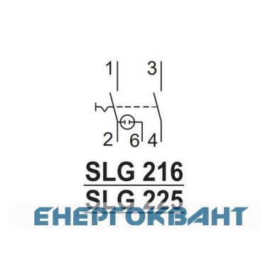 Вимикач з індикатором ETI 760222108 SLG 225 2p 25A (1-0)