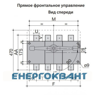 Вимикач навантаження ETI 004661455 LBS 3P 1000 ( «1-0» 1000А) Вимикач навантаження ETI 004661455 LBS 3P 1000 ( «1-0» 1000А)