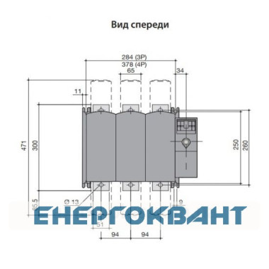 Роз'єднувач навантаження ETI 004661804 під запобіжники FLBS 630 3P ( «1-0» NH3 630A) Роз'єднувач навантаження ETI 004661804 під запобіжники FLBS 630 3P ( «1-0» NH3 630A)