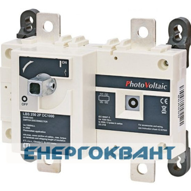 Вимикач навантаження ETI 004661855 LBS 250 2P DC1000 ( «1-0» 250A 1000V DC) Вимикач навантаження ETI 004661855 LBS 250 2P DC1000 ( «1-0» 250A 1000V DC)