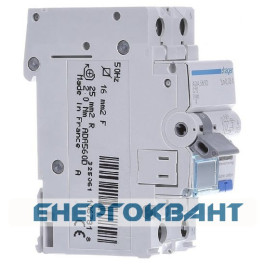 Диференціальний автомат Hager ADA560D 1P + N 10кА C-10A 30мА тип A