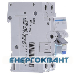 Диференціальний автомат Hager ADA566D 1P + N 10кА C-16A 30мА тип A