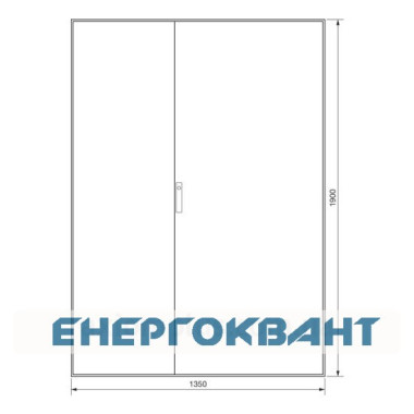 Секційний шафа Hager FG25LD Univers IP54 / I 1900x1350x400мм прозорі двері (сіра)