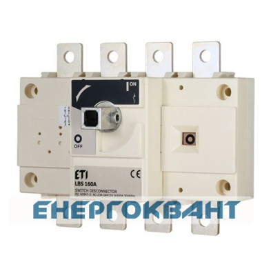 Вимикач навантаження ETI 004661857 LBS 500 4P DC1000 ( «1-0» 500A 1000V DC) Вимикач навантаження ETI 004661857 LBS 500 4P DC1000 ( «1-0» 500A 1000V DC)