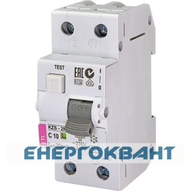 Автомат диференційний ETI KZS-2M 10А / 30мА Автомат диференційний ETI KZS-2M 10А / 30мА