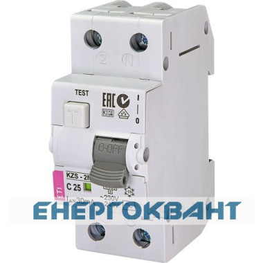 Автомат диференційний ETI KZS-2M 25А / 30мА