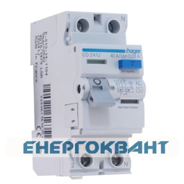 УЗО Hager CD241J, 2х40 А 30 мА, АС, 2м