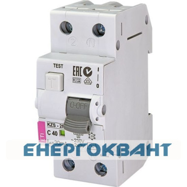 Автомат диференційний ETI KZS-2M 40А / 30мА