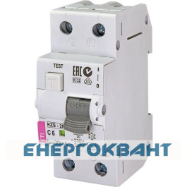 Автомат диференційний ETI KZS-2M 6А / 30мА