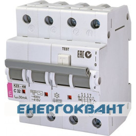 Автомат диференційний ETI KZS-4M C32 / 0,03 6kA