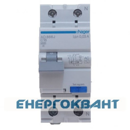 Діффавтомат Hager AD866J 16А 1 + N,