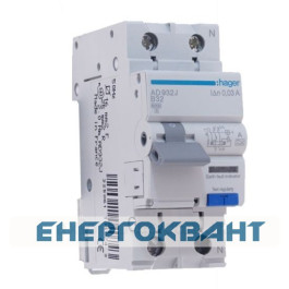 Диференціальний автоматичний вимикач Hager AD932J 32A 1 + N