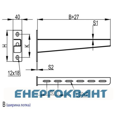 Посилена консоль DKC BBH6040 400мм