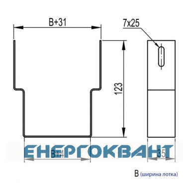 Скоба для підвішування DKC BMS1008 STS 80 (низ)