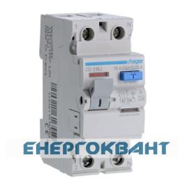 УЗО Hager CD216J, 2х16А 30 мА, А, 2м