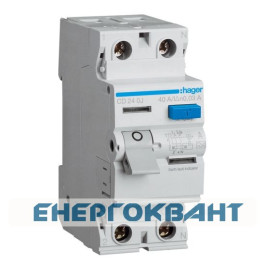 УЗО Hager CD240J, 2х40 А 30 мА, А, 2м