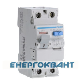 УЗО Hager CD263J, 2х63 А 30 мА, А, 2м