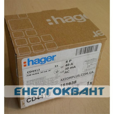 УЗО Hager CD441J (4х40А, 30 мА, АС)