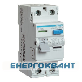 УЗО Hager CF241J, 2х40 А 300 мА, АС, 2м