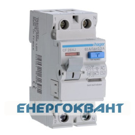 УЗО Hager CF264J, 2х63 А 300 мА, АС, 2м
