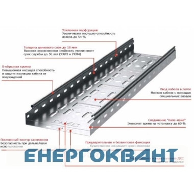 Перфорований лоток 150х50х3000мм DKC 35263