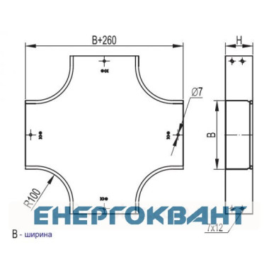 Хрестоподібний ответвитель DKC DPX 100х50