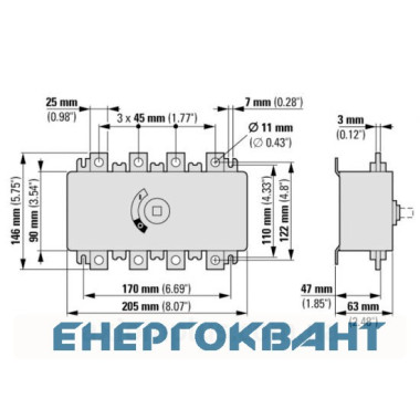 Рубильник Eaton Moeller 1814411 DMV-400N / 3 Рубильник Eaton Moeller 1814411 DMV-400N / 3