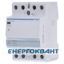 Модульний контактор ESC240S (40A, 2НО, 230В) Hager