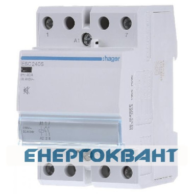 Модульний контактор ESC240S (40A, 2НО, 230В) Hager