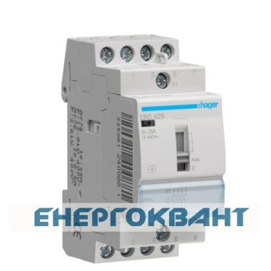 Модульний контактор ERC425 (25A, 4НО, 230В) Hager