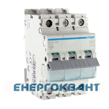 Електричний автомат NCN332 (3р, С, 32А) Hager