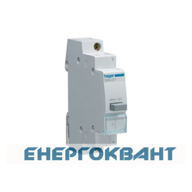 Кнопка в модульний щиток Hager SVN352, 16A 1 але + 1НЗ з фіксацією