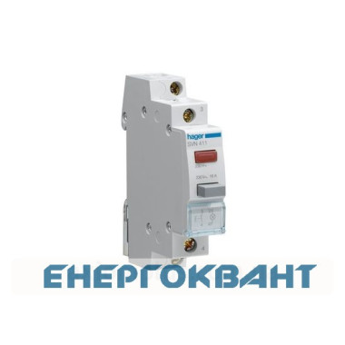 Кнопка для модульного щитка SVN422 1НЗ з червоною LED підсвічуванням