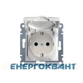 Розетка з кришкою, WL1150 Lumina-2, біла, Hager