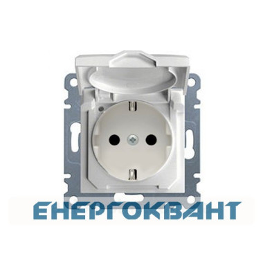 Розетка з кришкою, WL1150 Lumina-2, біла, Hager