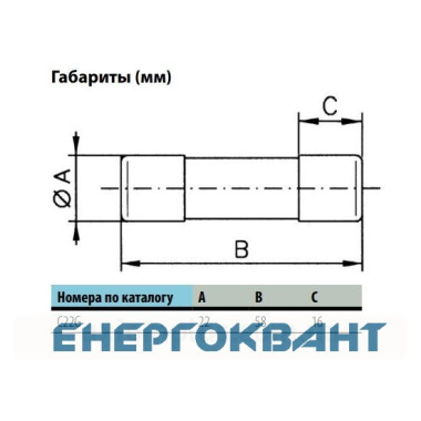 Запобіжник Eaton Moeller Cylindrical fuse 22x58 100A GG 500V AC