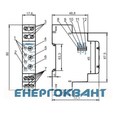 Реле контролю фаз Новатек-Електро РНПП-312