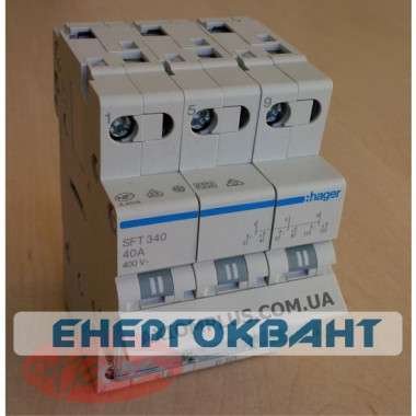 Перемикач Hager SFT340 3P 40А / 230В 3м I-0-II Перемикач Hager SFT340 3P 40А / 230В 3м I-0-II