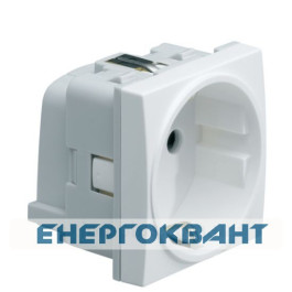 Розетка Hager Systo WS160 2М із заземленням і захистом контактів (білий)