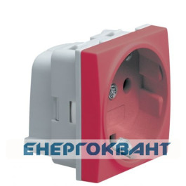 Розетка Hager Systo WS162 2М із заземленням (червоний)