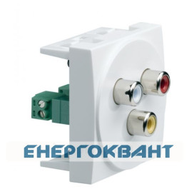 Розетка 3 RCA Hager Systo WS261 2М (білий)
